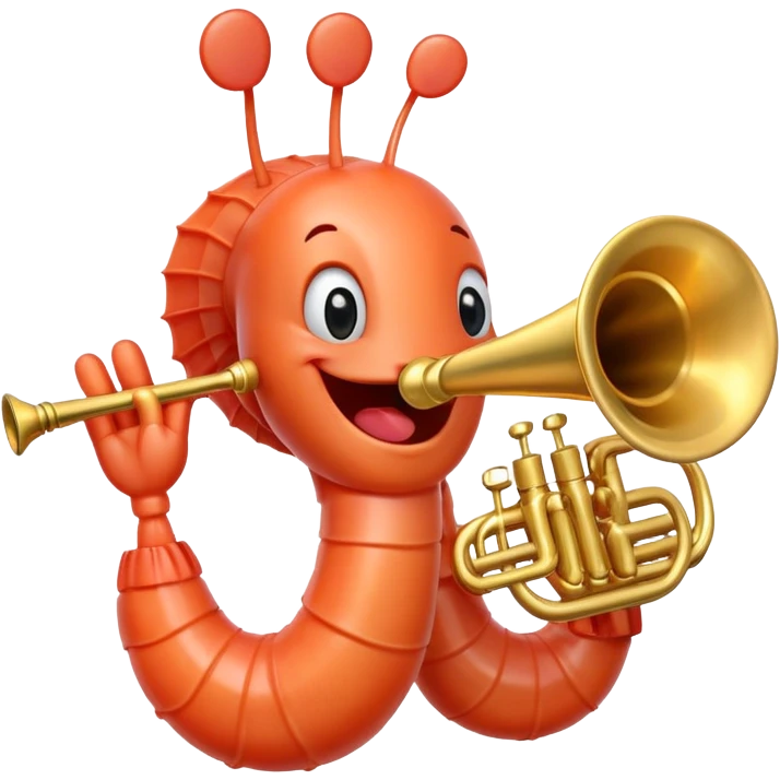shrimp playing the trumpet emoji