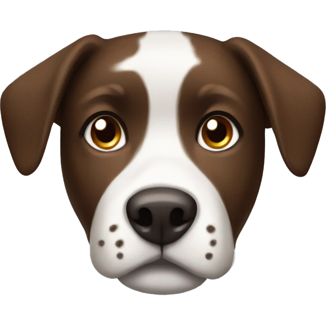 dark brown and white dog with freckles emoji