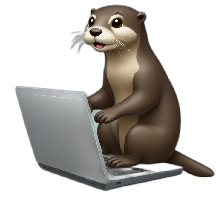 otter working laptop emoji