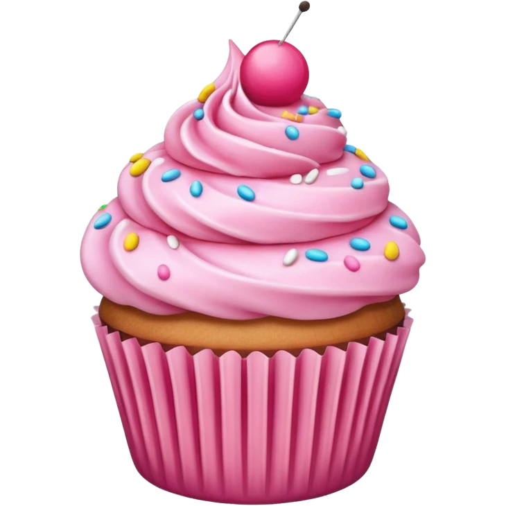 Cupcake with pink icing emoji