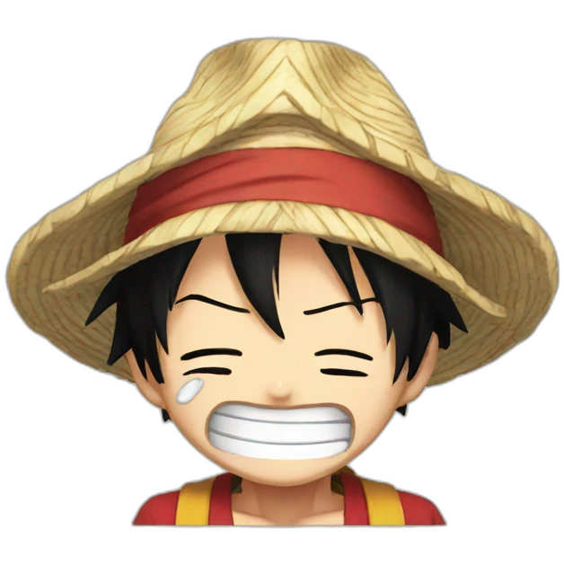 Luffy crying from laughing emoji