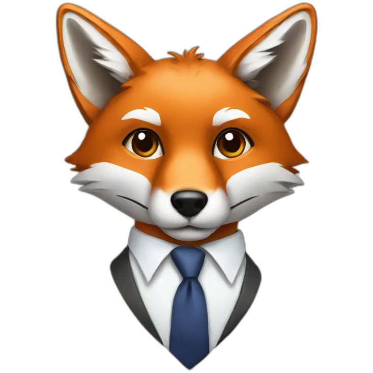 fox wearing a tie emoji