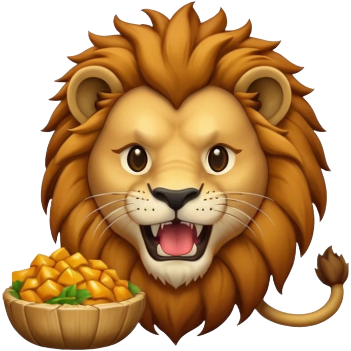 Lion eating emoji