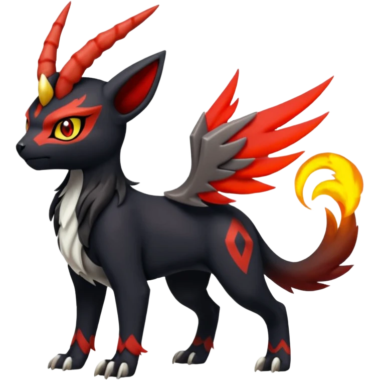 Handsome cool badass edgy Meloetta-Absol-Houndour-Litten-Guilmon-Giratina-Pokémon-Fakémon-fusion-hybrid-creature emoji
