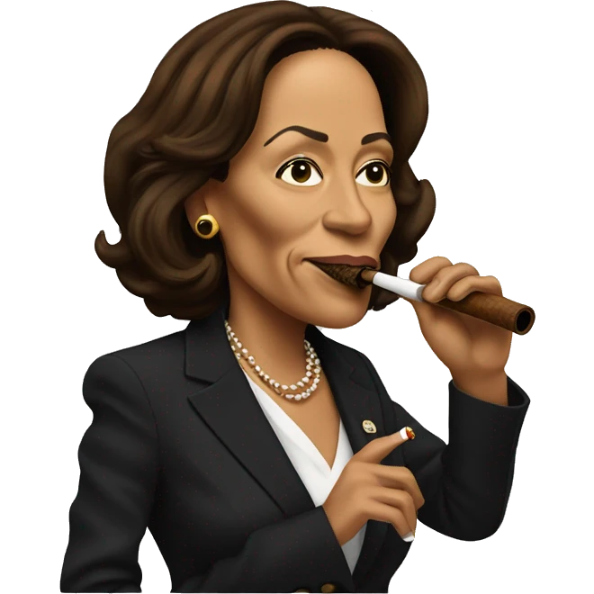 Kamala Harris smoking a tobacco pipe emoji