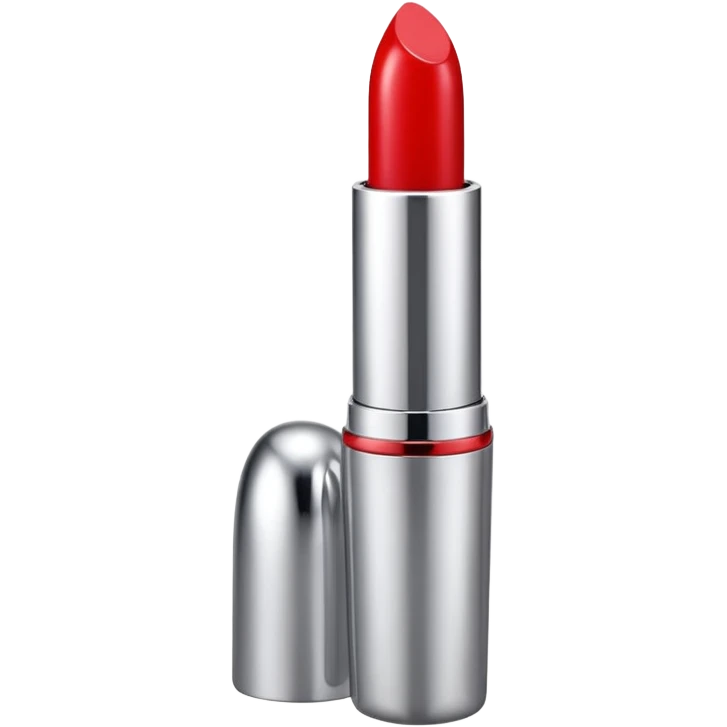 lipstick bullet, polished silver chrome, sexy beauty symbol emoji