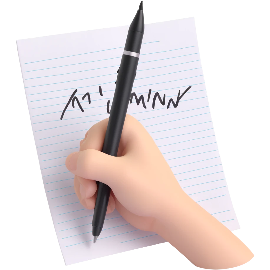 A hand holding a pen, aggressively scribbling on a piece of paper. The pen is clearly visible. The paper is filled with random black scribbles, so dense that most of it looks nearly black emoji
