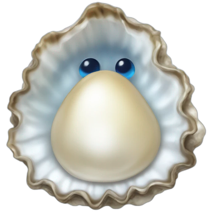oyster with blue eye instead of pearl emoji
