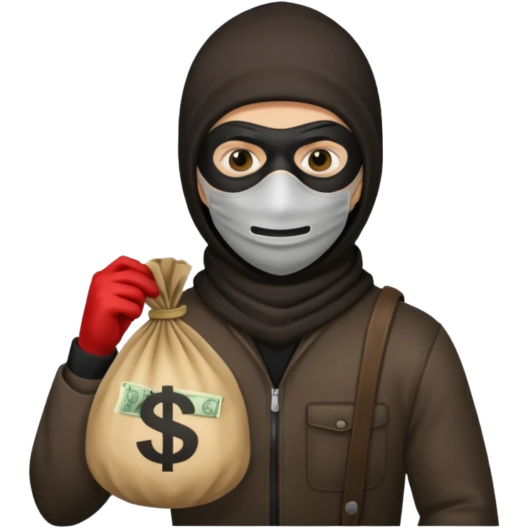 A robber with a money bag emoji