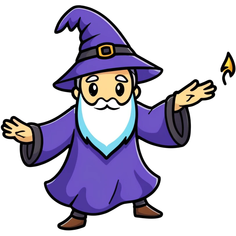 wizard in a dynamic pose emoji