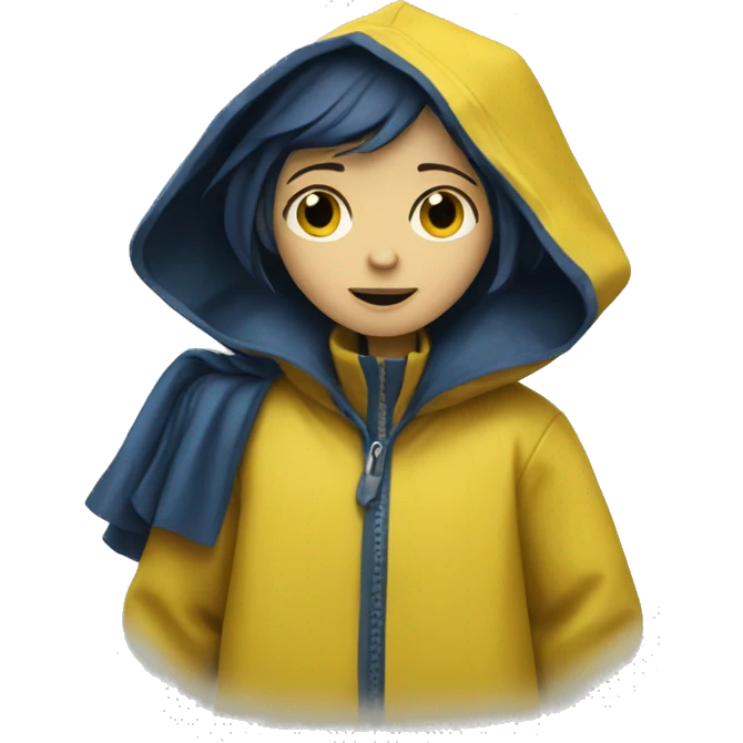 Coraline in yellow raincoat  emoji