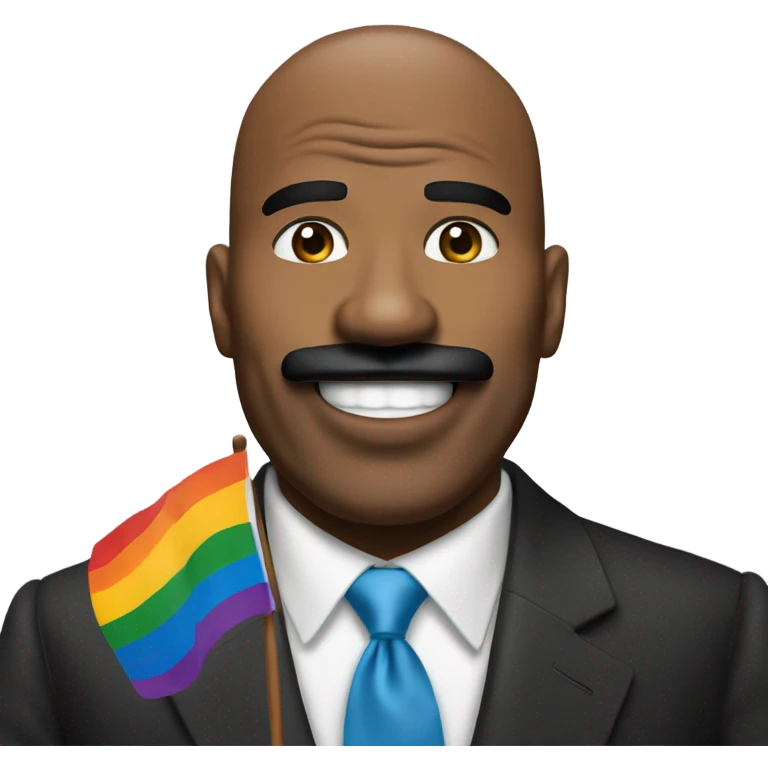 Steve Harvey with a pride flag  emoji