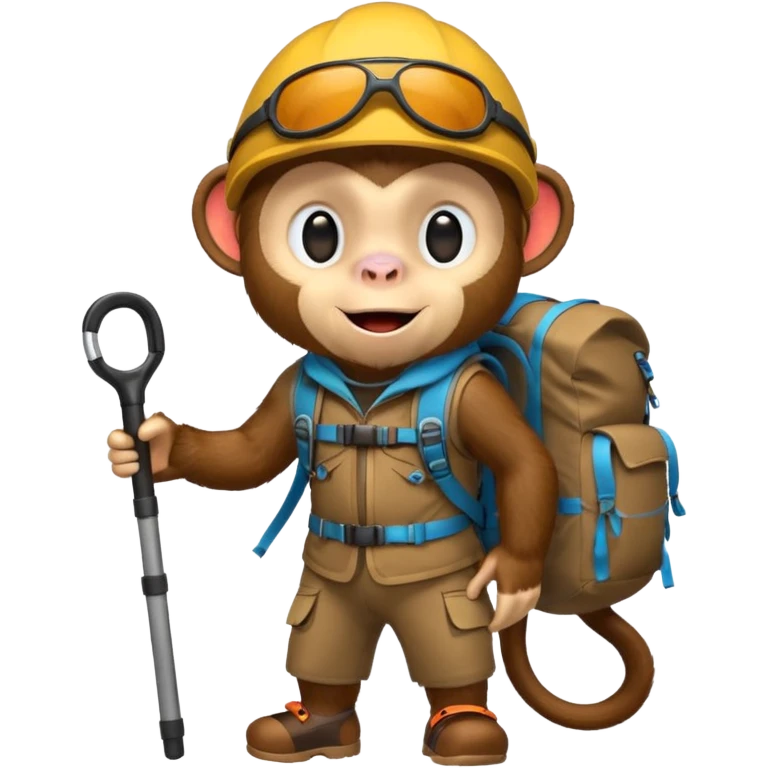 Monkey with hiking gear  emoji