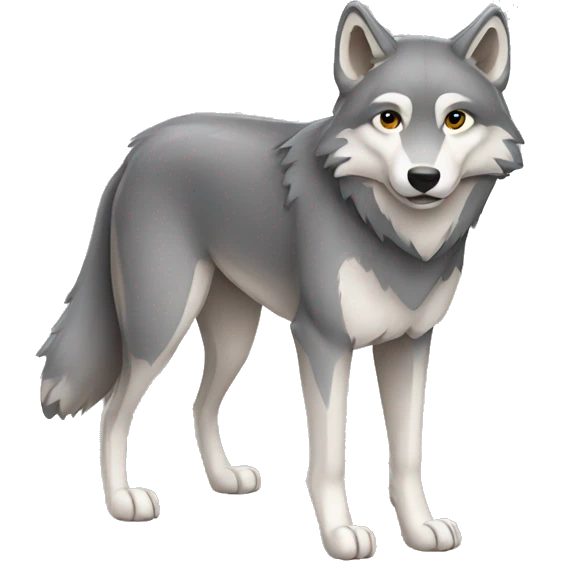 Gray Wolf Full Body emoji