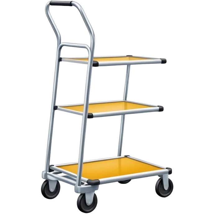 tall luggage cart with only one platform at the bottom and none above it emoji