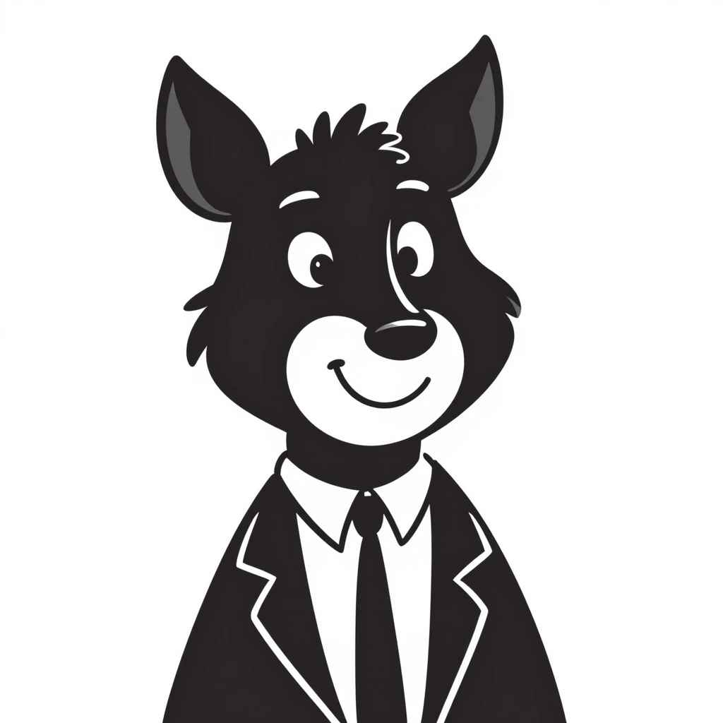 retro 1950s anthropomorphised animal head emoji