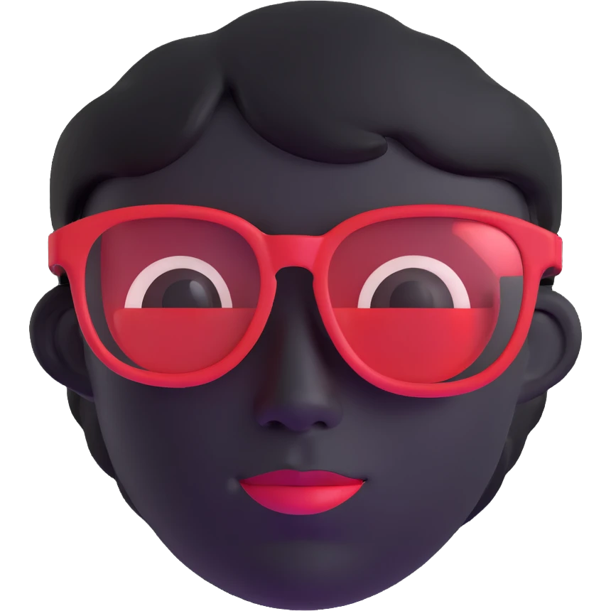 face with red glasses emoji