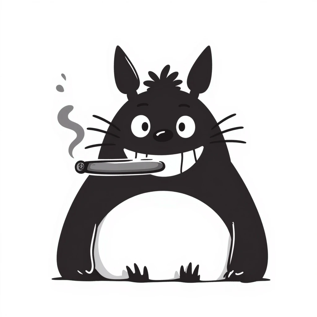 totoro smoking a cigar emoji