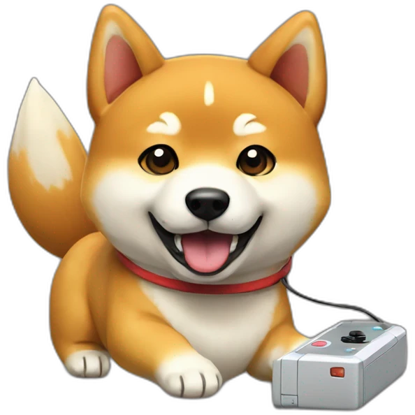 shiba inu playing nintendo emoji