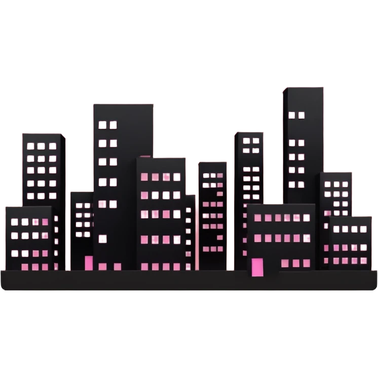 pink sky with black buildings emoji
