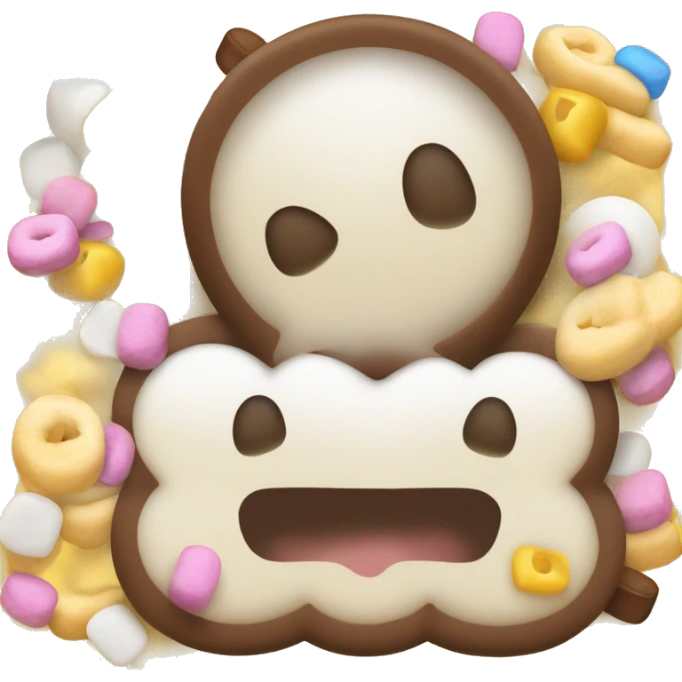 Kakao mit Sahne und Marshmallows mit zwei Händen mit schönen Nägeln und Ringen  emoji