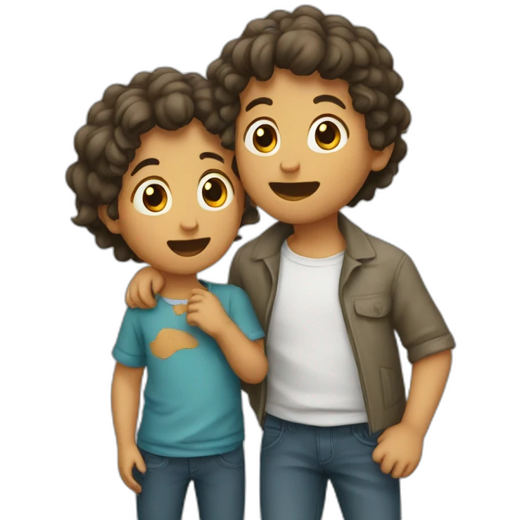 Dos niños abrazando emoji