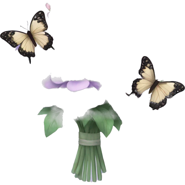 Pastel Purple bouquet with butterflies emoji