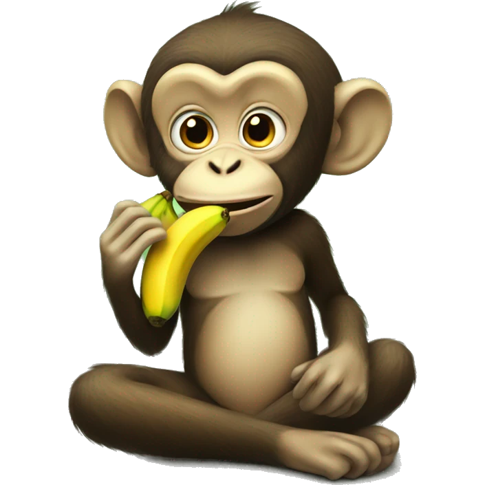 Monkey eating banana emoji