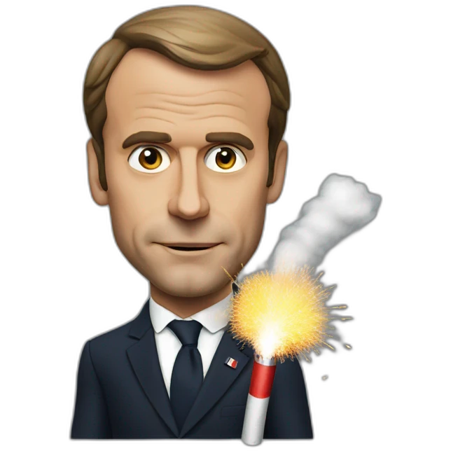 president macron smoke a firecracker emoji