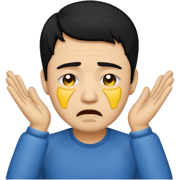 lightskin man with black hair emoji crying emoji