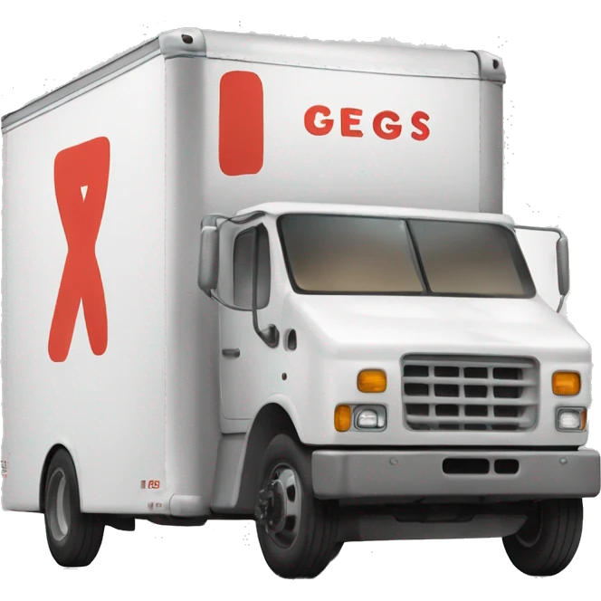 Boxtruck with letters "PGS” on the side emoji