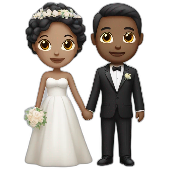 wedding couple with white skin emoji