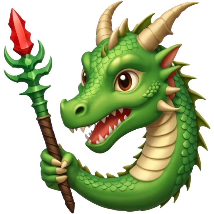 ein Drache mit einem Zauberstab in der Hand  und einem Zilinder auf dem kopf emoji