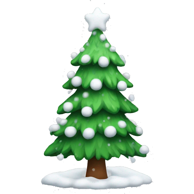 christmas tree with snow on it emoji
