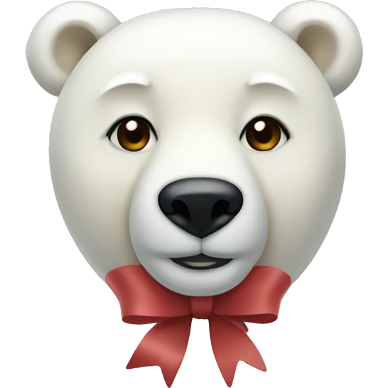 Create a polar bear with a cream bow emoji