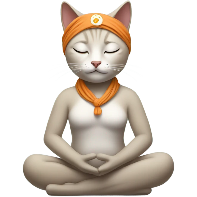 cat head yoga teacher emoji