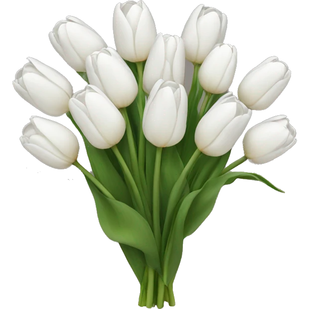 white tulip bouquet  emoji