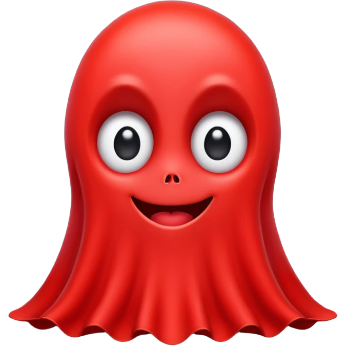 cute red ghost with big eyes emoji