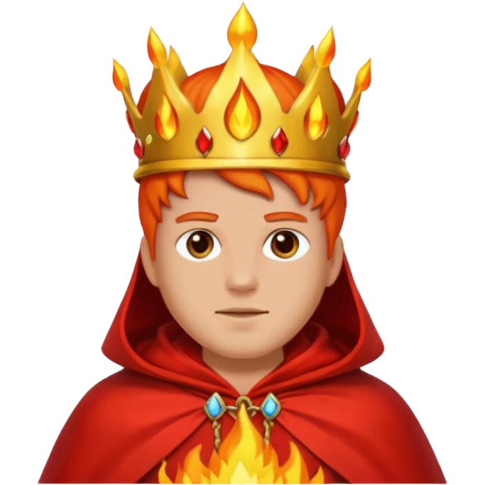 Fire King – flame crown + scarlet cloak emoji