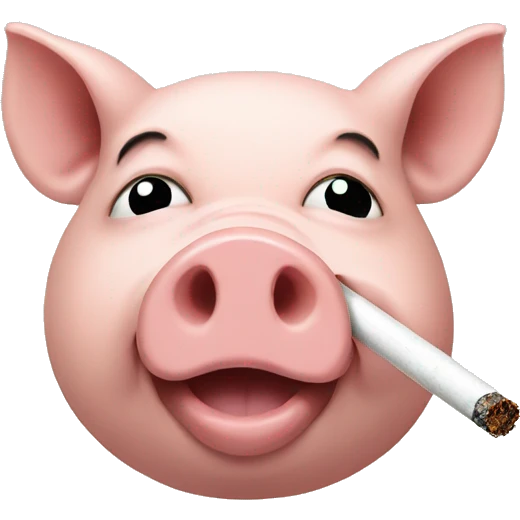 pig with a sigarette emoji