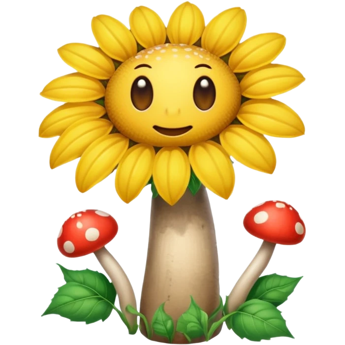 Mushroom and sunflower emoji