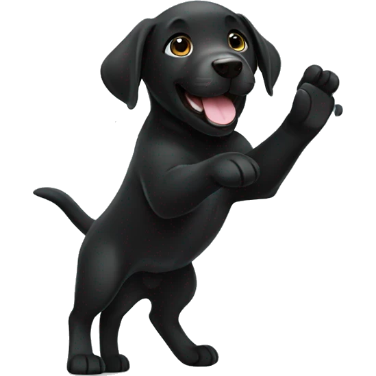 black labrador puppy high five emoji