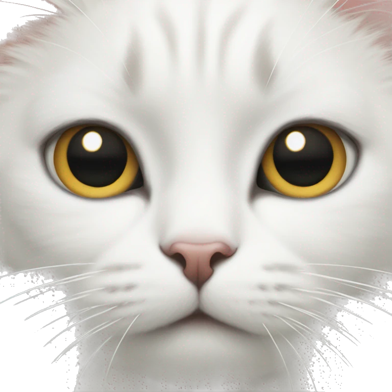 White cat with a black spot on nose emoji