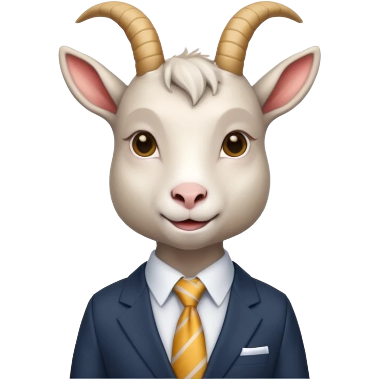 female goat with tie & suit emoji
