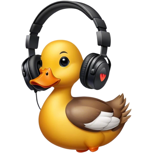 Duck with gaming headphones emoji