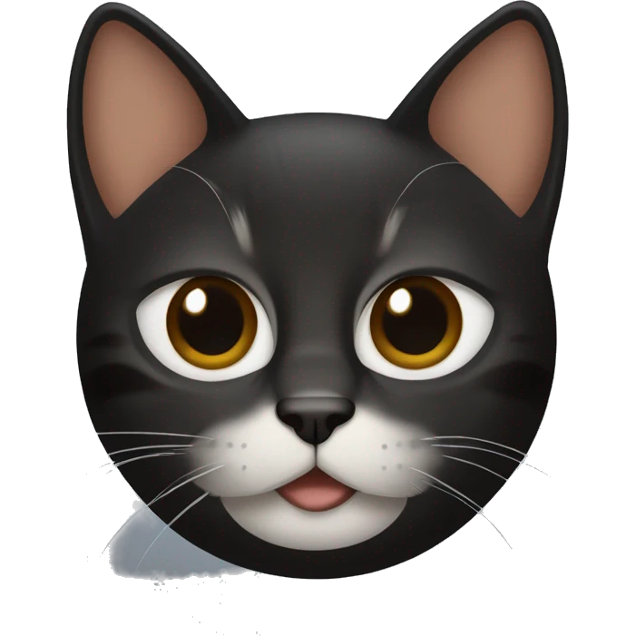 Cara de gato negro con manchitas marrones  emoji