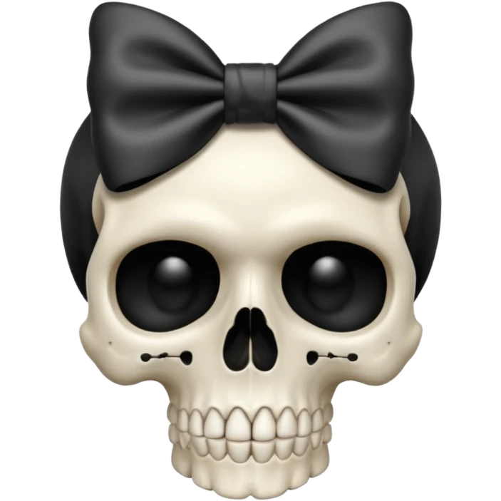  skull with small bow on side head emoji