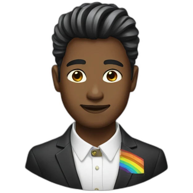 Posh-boy-with-raibow-hair emoji