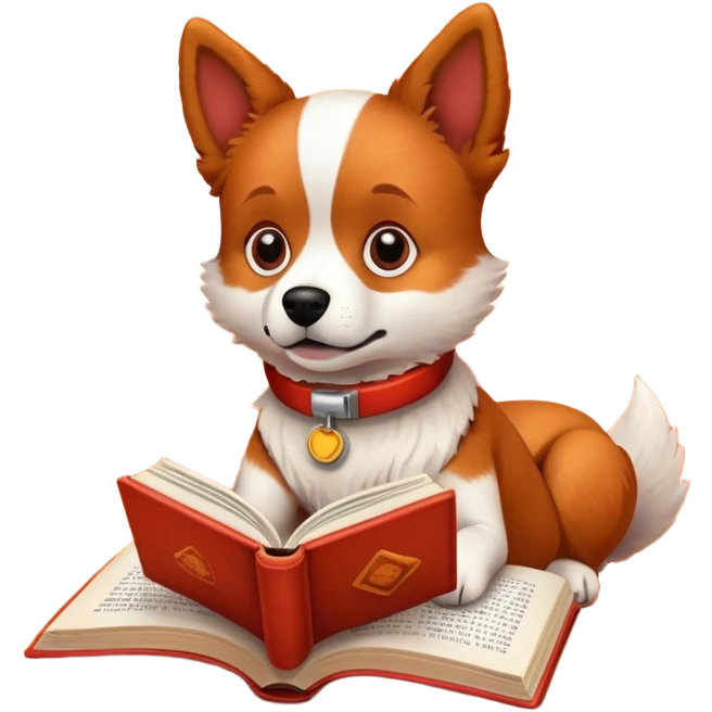 ￼Dog reading on mars emoji