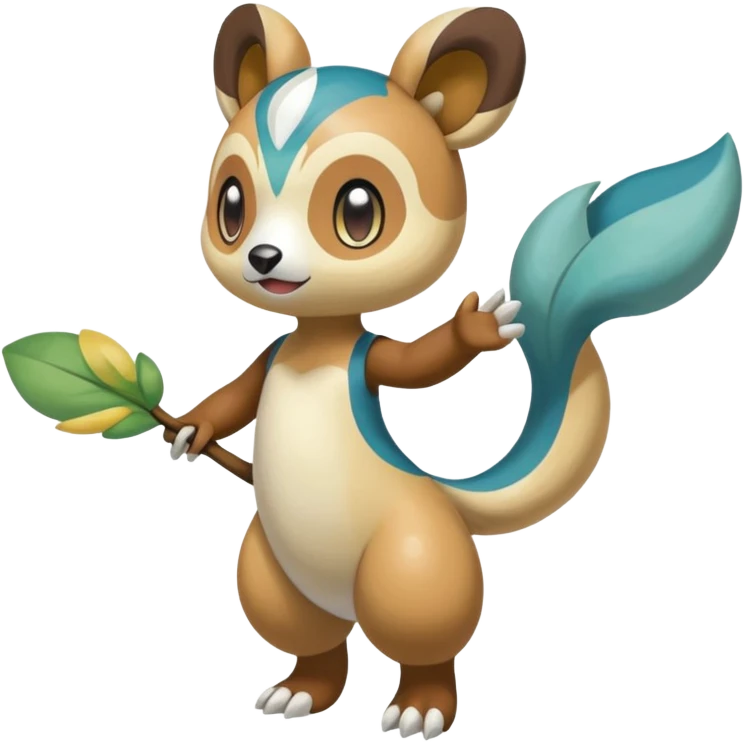 Colorful Skilled Adept Graceful Asian Painted Meloetta-Teddiursa-Oshawott-Floatzel-Ursaring-fusion-hybrid-creature (full body) emoji